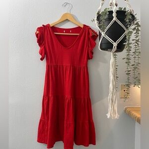 Free People Beach tiered red dress | size small